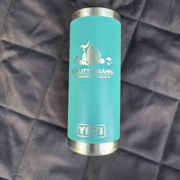 Yeti Rambler 18 oz Bottle Aquifer Blue Retired Color Engraved Schlitterbahn - Picture 1 of 4